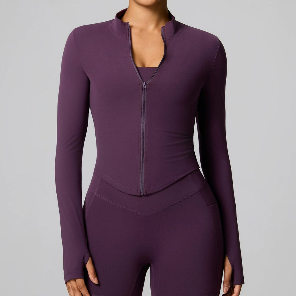 Women's Cropped Athletic Zip-Up Jacket